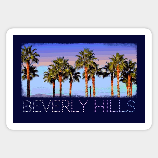 Beverly Hills Palm Trees - Cool vintage retro design Sticker by jdunster